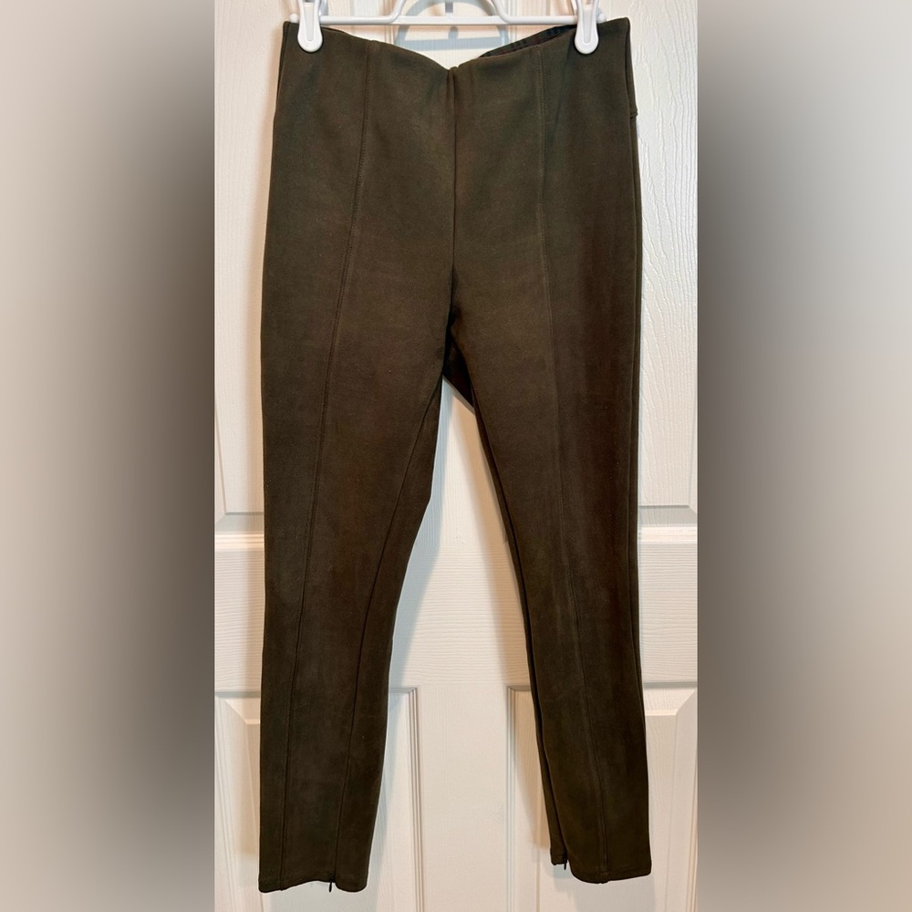 Anthropologie Dark Olive Ponte Skinny Pants